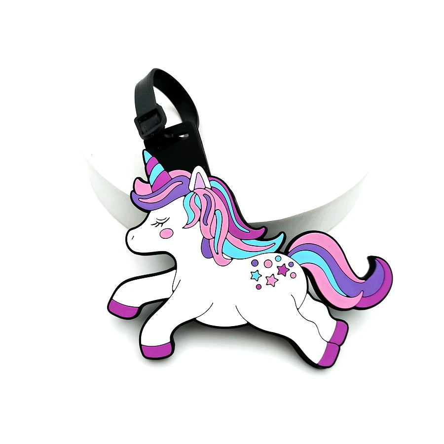 1pc Cute Dinosaur Unicorn Luggage Tag Airport Luggage Backpack Anti Loss ID Tag Pendant Work Name Identification Tag Pendant
