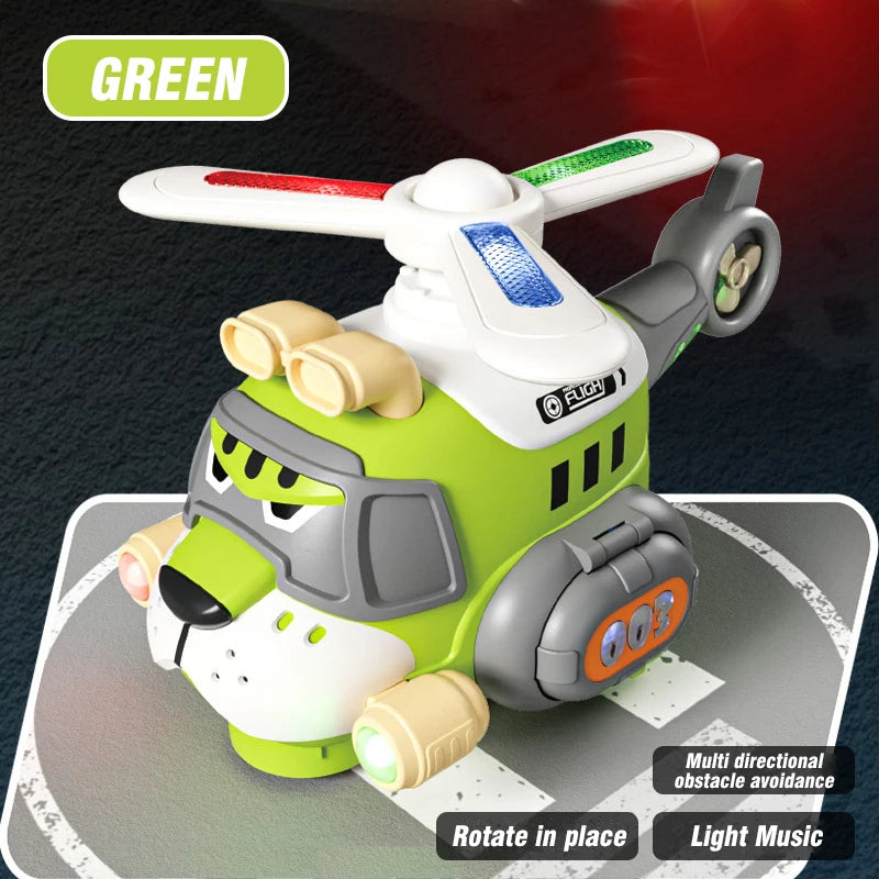 Electric 360 Rotating Tiger Airplane Toddler Cartoon Toys With Sounds And Lights Children's Toy Helicopter Boys Birthday Gifts