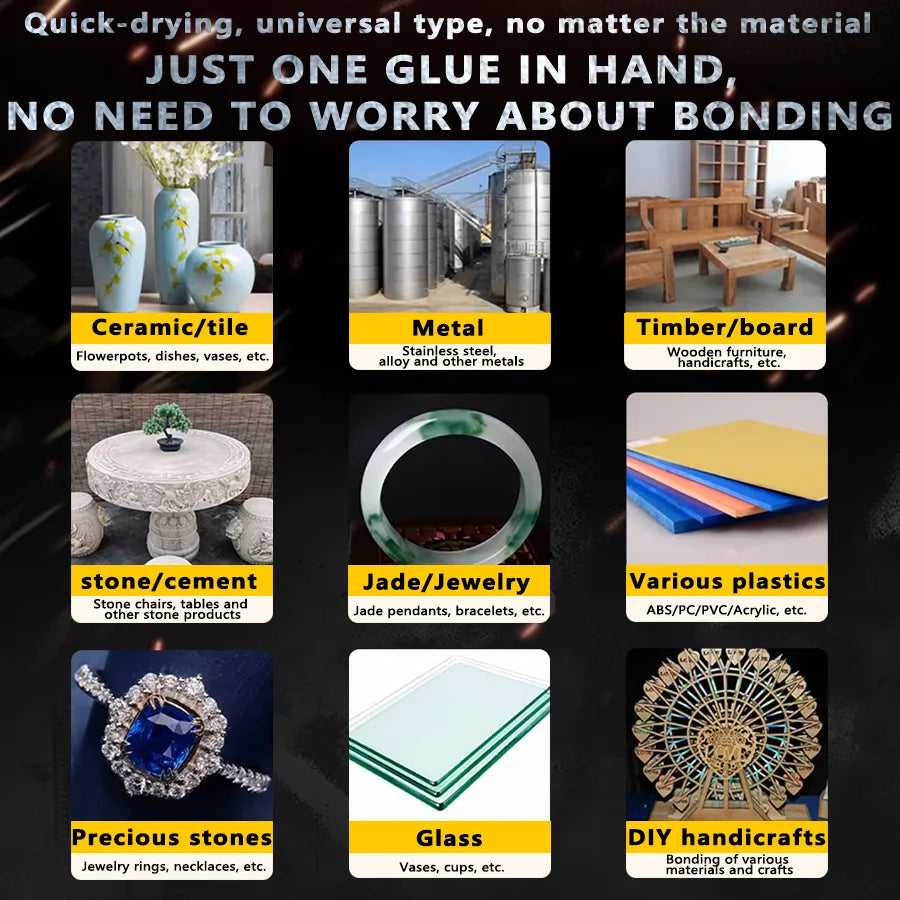 1/4PCS Welding Glue Strong Bonding Instant Drying Adhesive Instead of Welding for Metal Plastic Ceramic Wood Repair