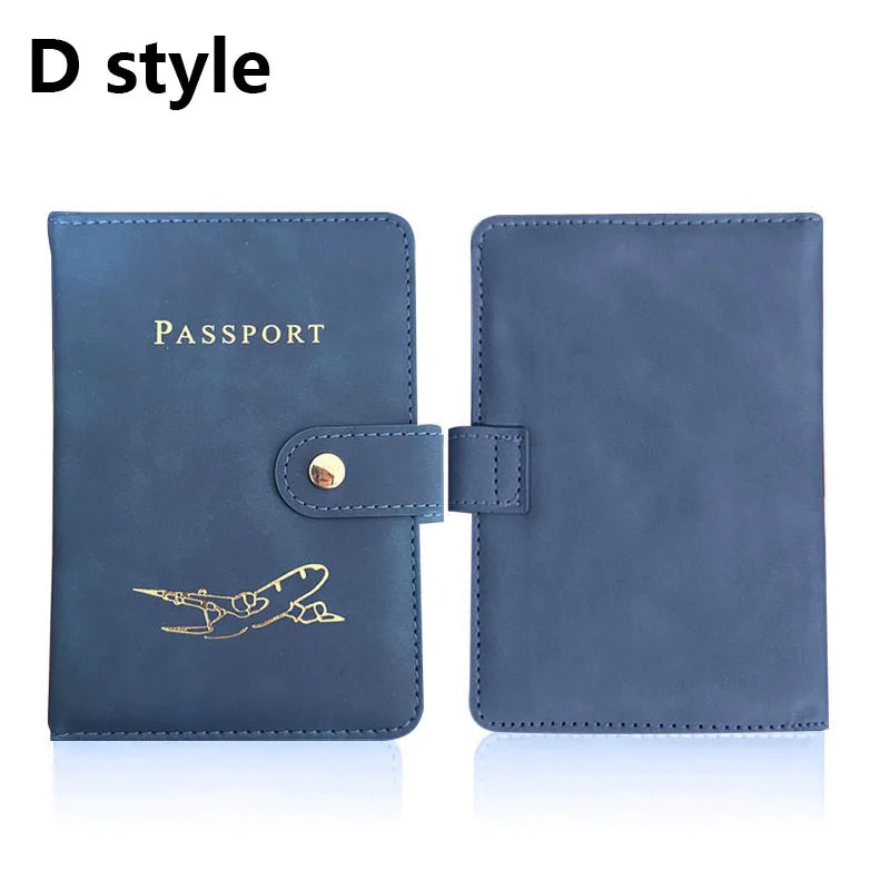 Leather Passport Holder Covers Case for Travel Essentials Credit Card Wallet Passport Book for Women/Men Buckle Passport Cover