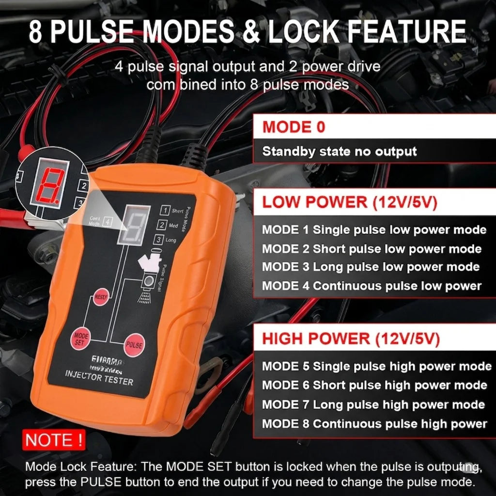 EM288 Fuel Injector Tester DIY Cleaner Set 8 Pulse Modes Car Fuel Cleaning Injector Work with Fuel Pressure Tester Car