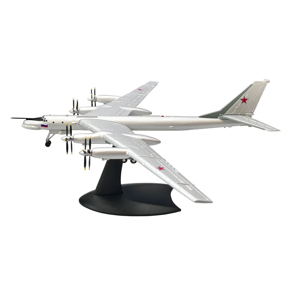 1/200 Scale Tupolev TU-95 TU95 Bear Type Strategic Bomber Aircraft Metal Military Diecast Plane Model Collection or Gift Display