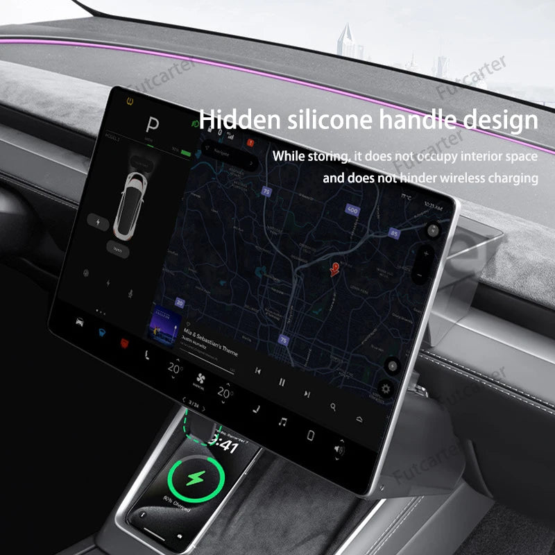 For Tesla Model3 Y Juniper 2025 central control screen Hidden Magnetic opening closing storage box tissue box storage accessorie