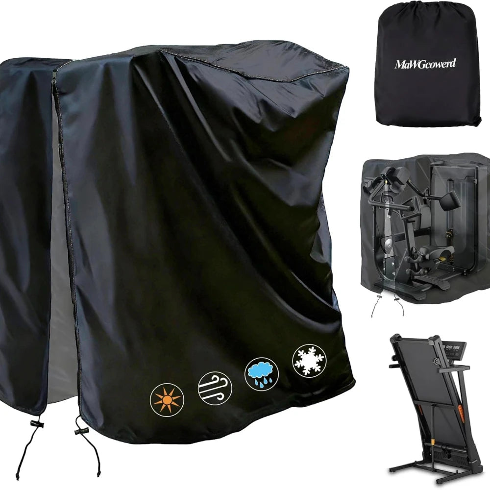 Folding Treadmill Cover, Dustproof & Waterproof Oxford Cloth Sunscreen Cover, Full Coverage Protector for Home Fitness Equipment