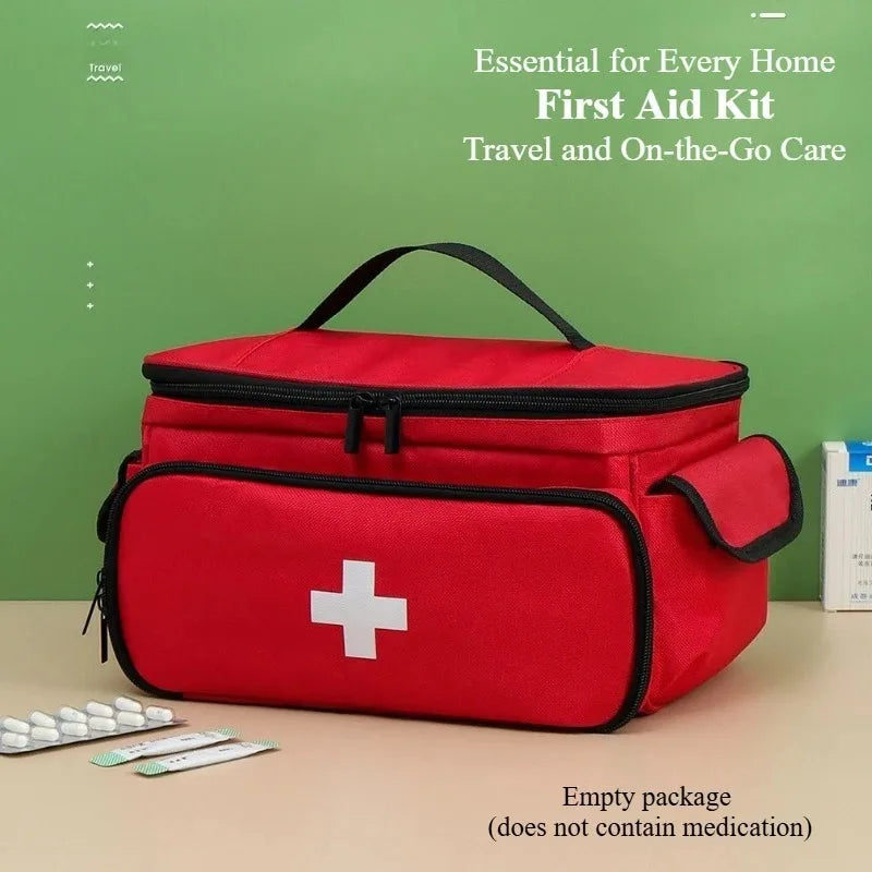 1-Pack Large Capacity Travel Medicine Storage Bag, Portable Emergency Kit, Partition Design, Medical Case, Home First Aid Kit