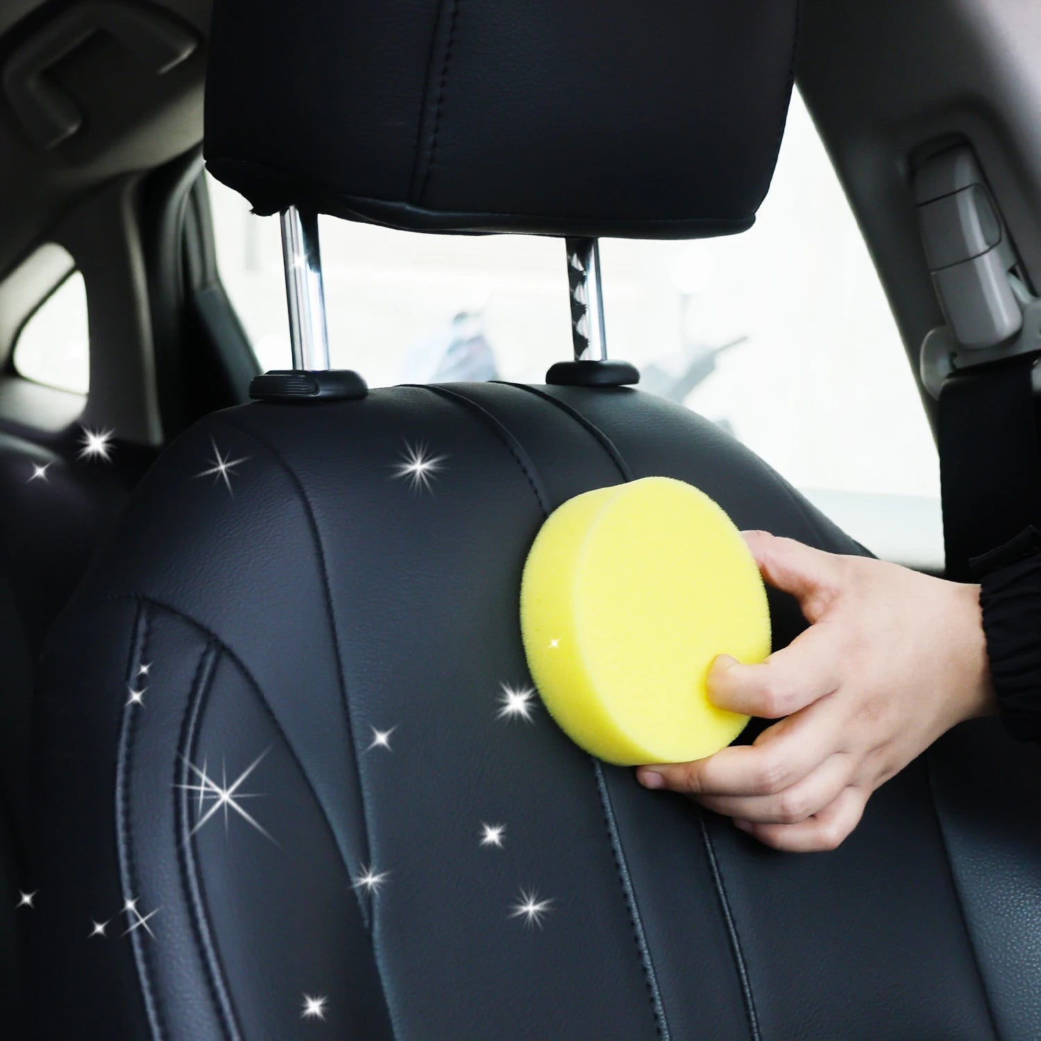 10pcs High-density Honeycomb Sponges Block Round Dedicated Waxing Encrypted Car Wash Sponge Block Dirt Removal Cleaning Tools