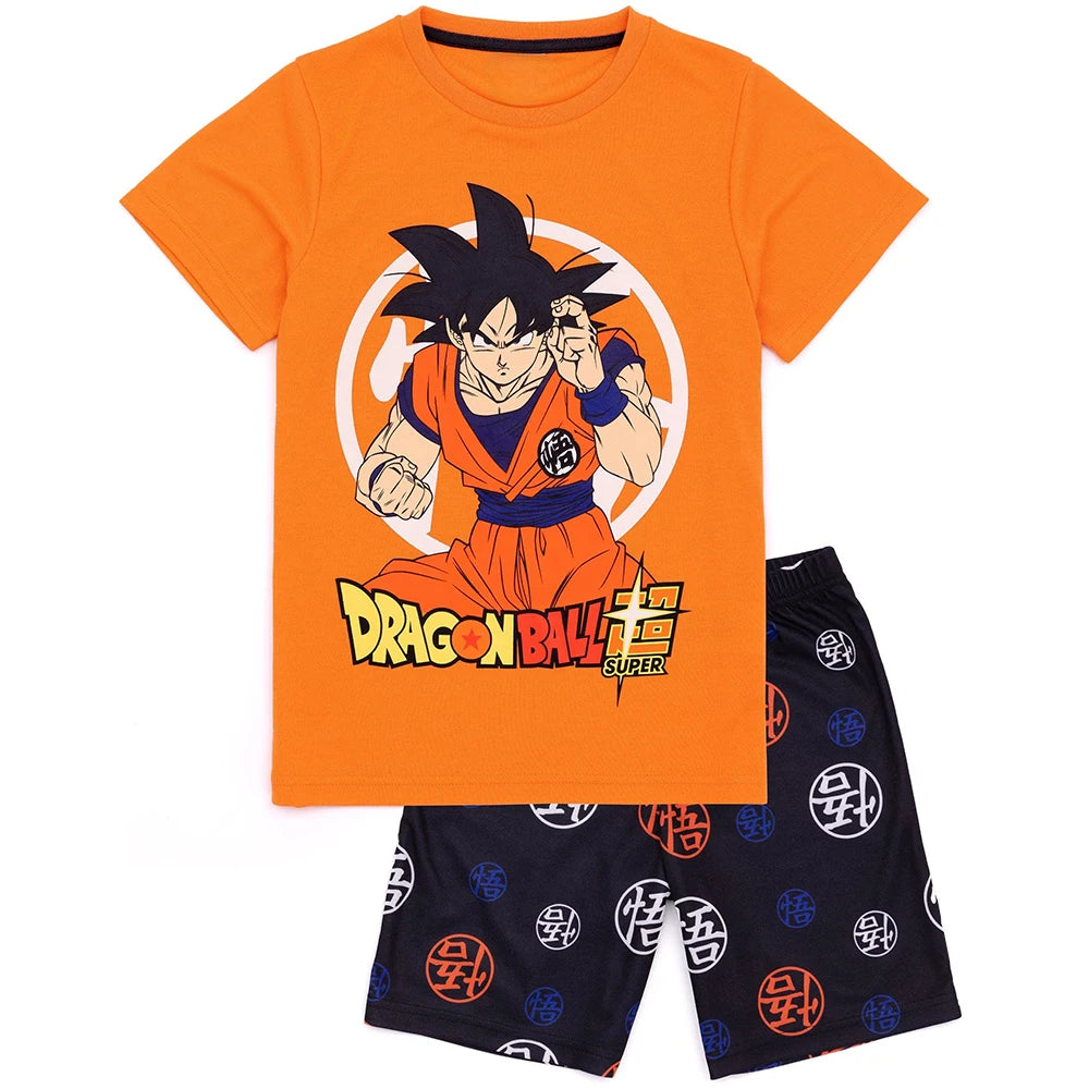 Son Goku Dragon Ball Super Pajama Anime Allover Print Cosplay T-Shirt & Shorts Set Summer Men Women Quick-dry Soft Lightweight