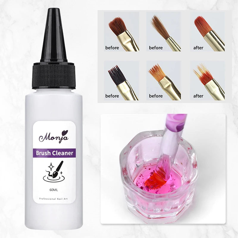 Nail Brush Cleanser Liquid Remover Acrylic UV Gel Polish Quick Degreaser Professional Manicure Care Cleaning Tool 30/60ml