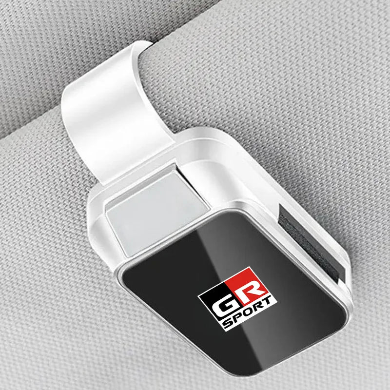 Car Sun Visor Carbon Glasses Sunglasses Clip Holder case Storage for Toyota RAV4 Hilux Corolla Yaris Cross GR SPORT accessories