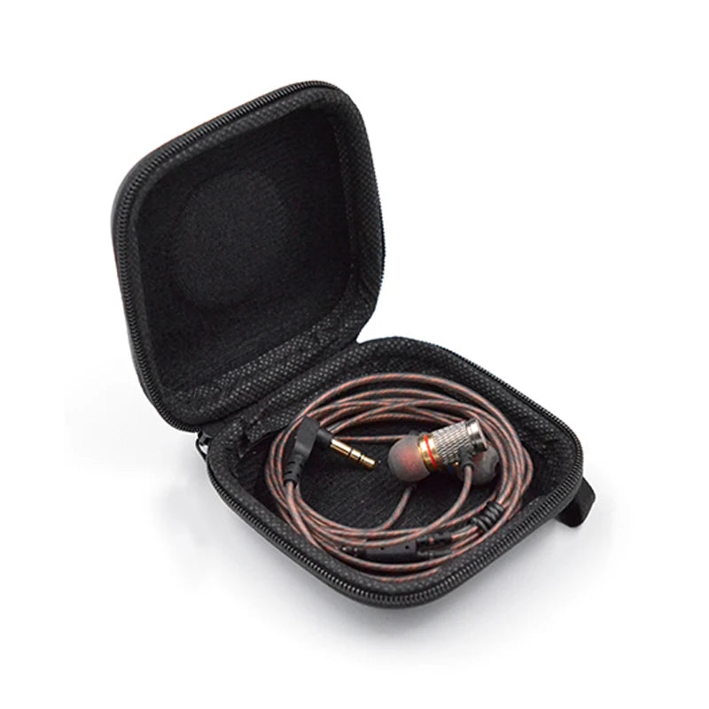KZ PU Wired Headphone Bag Black Earphone Storage Case Convenient Carrying Earphone Cable Storage Box