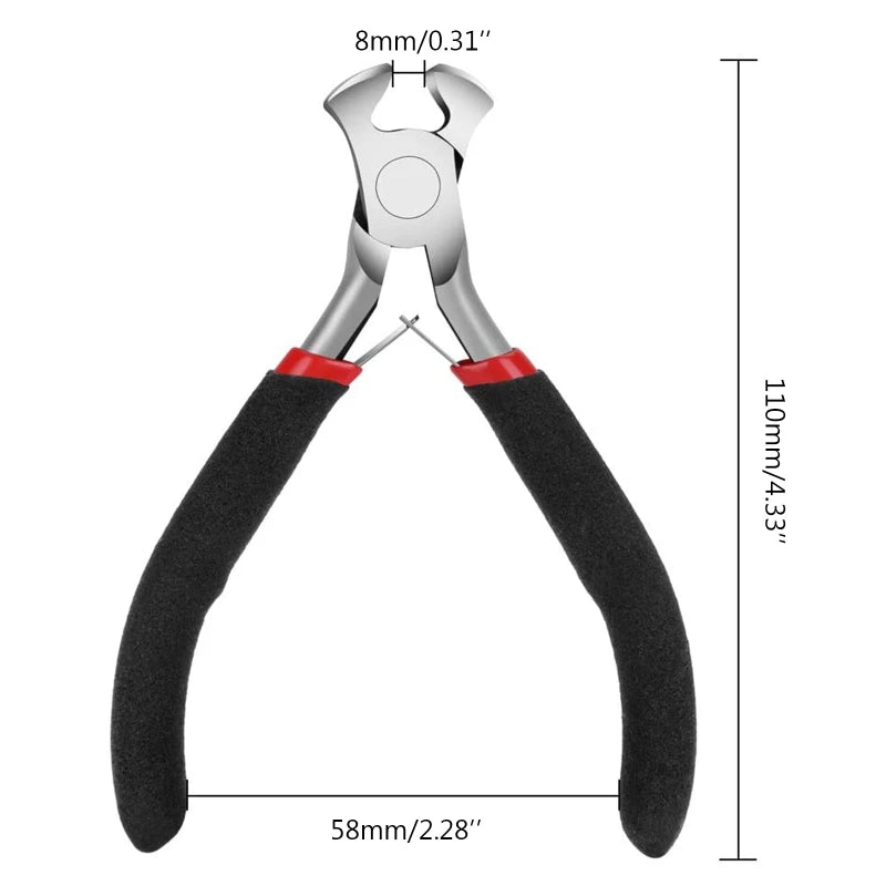 Precision End-Nippers End Cutting Pliers with Ergonomic Handles Wire Cutter Pliers Nail Puller Tool 4.5 Inch Mini Pliers E7CB