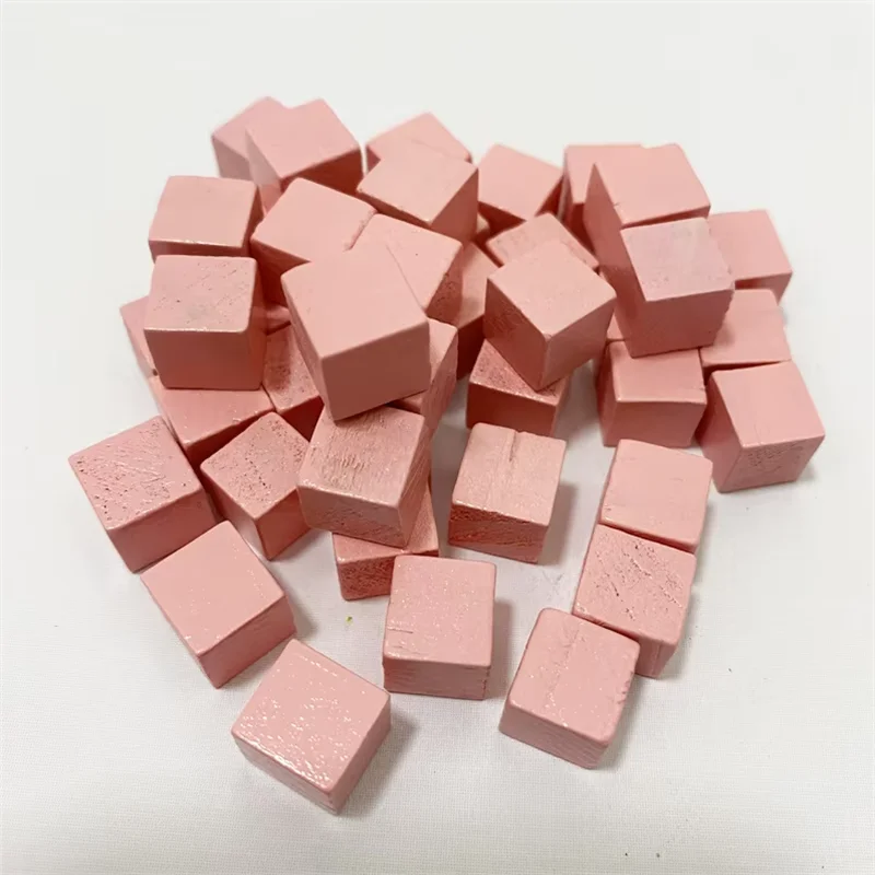 100Pcs/lots 10mm Wood Cubes Colorful Dice Chess Pieces Right Angle For Token Puzzle Board Games Early Education