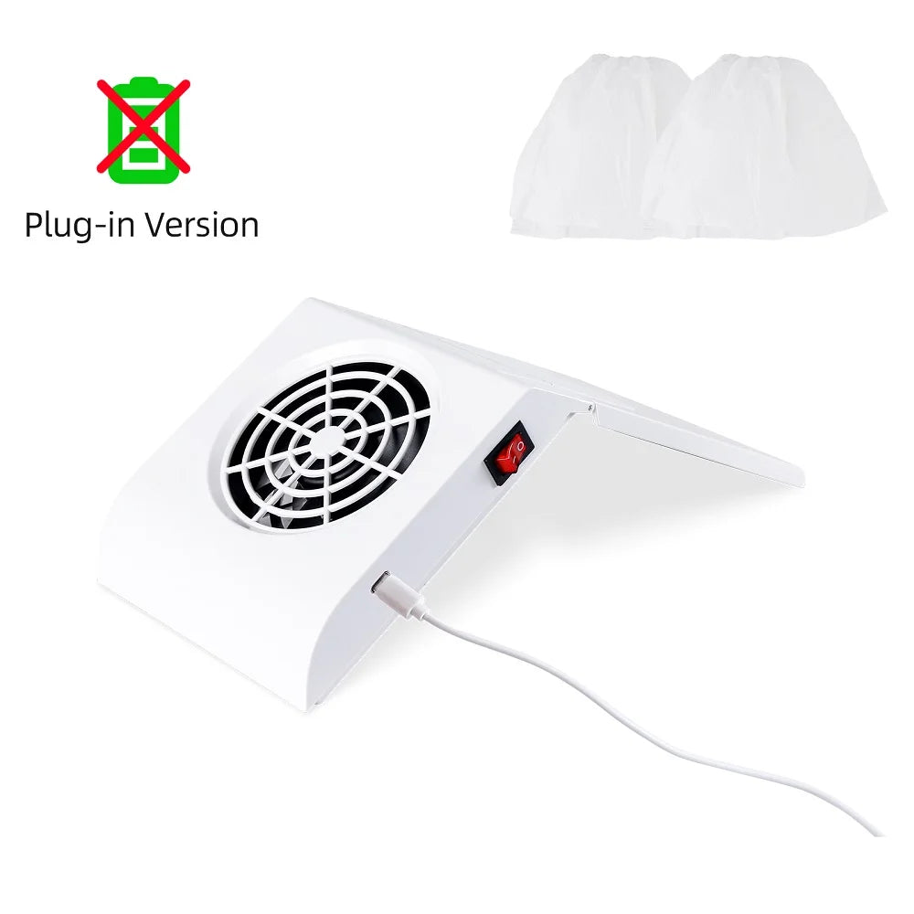 USB Mini Manicure Nail Vacuum Cleaner Strong Suction Nail Dust Collector Portable Nail Art Vacuum Dust Cleaner Extractor Fan