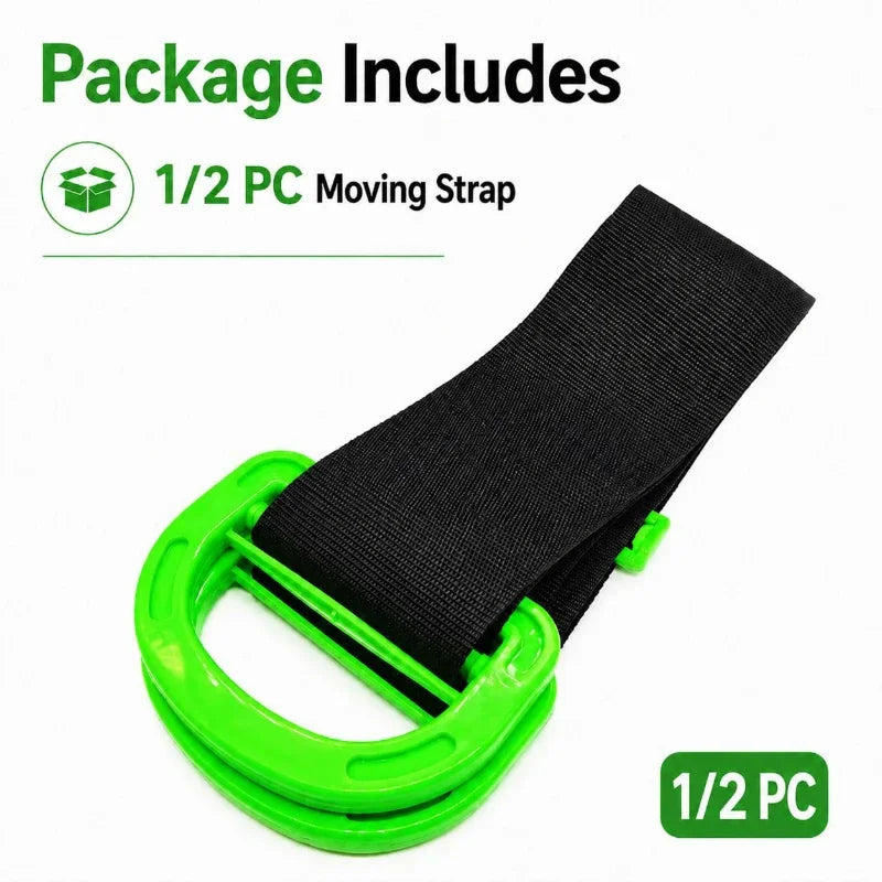 Home Moving Carry Belt Adjustable Furniture Lifting Strap Strong Transport Carrier for Boxes Sofa Cabinet Appliance Black Green
