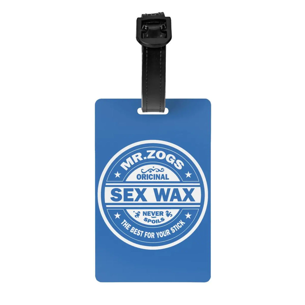 Custom Mr Zogs Sex Wax Luggage Tag With Name Card Surfing Surf Gift Privacy Cover ID Label for Travel Bag Suitcase