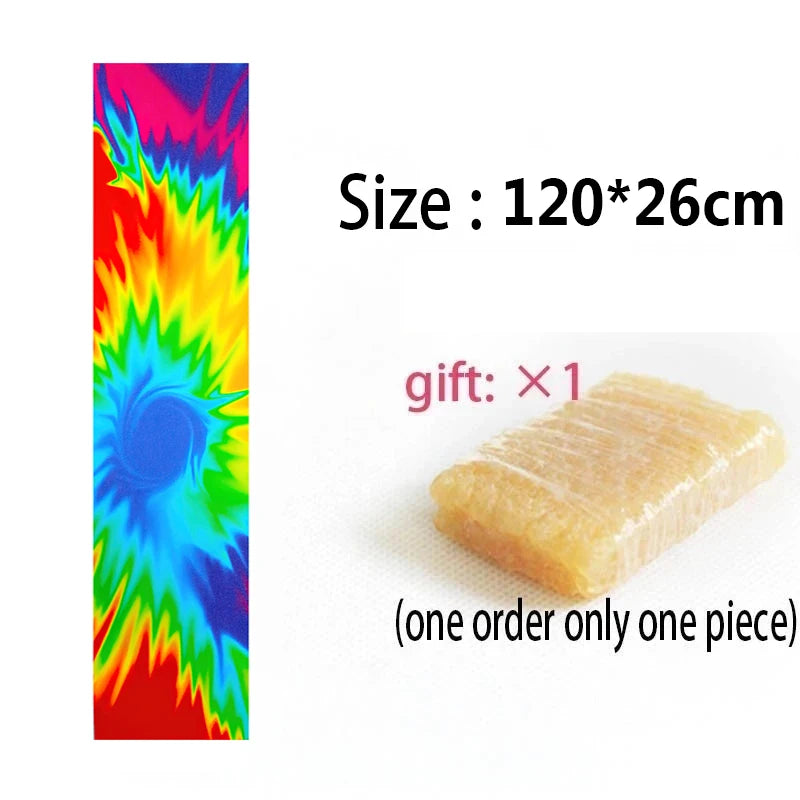 120cm Dancing Longboard Griptapes Long Board Grip Tape Skateboard Griptapes Anti-Slid Sandpaper Colorful Graphic Deck Protective