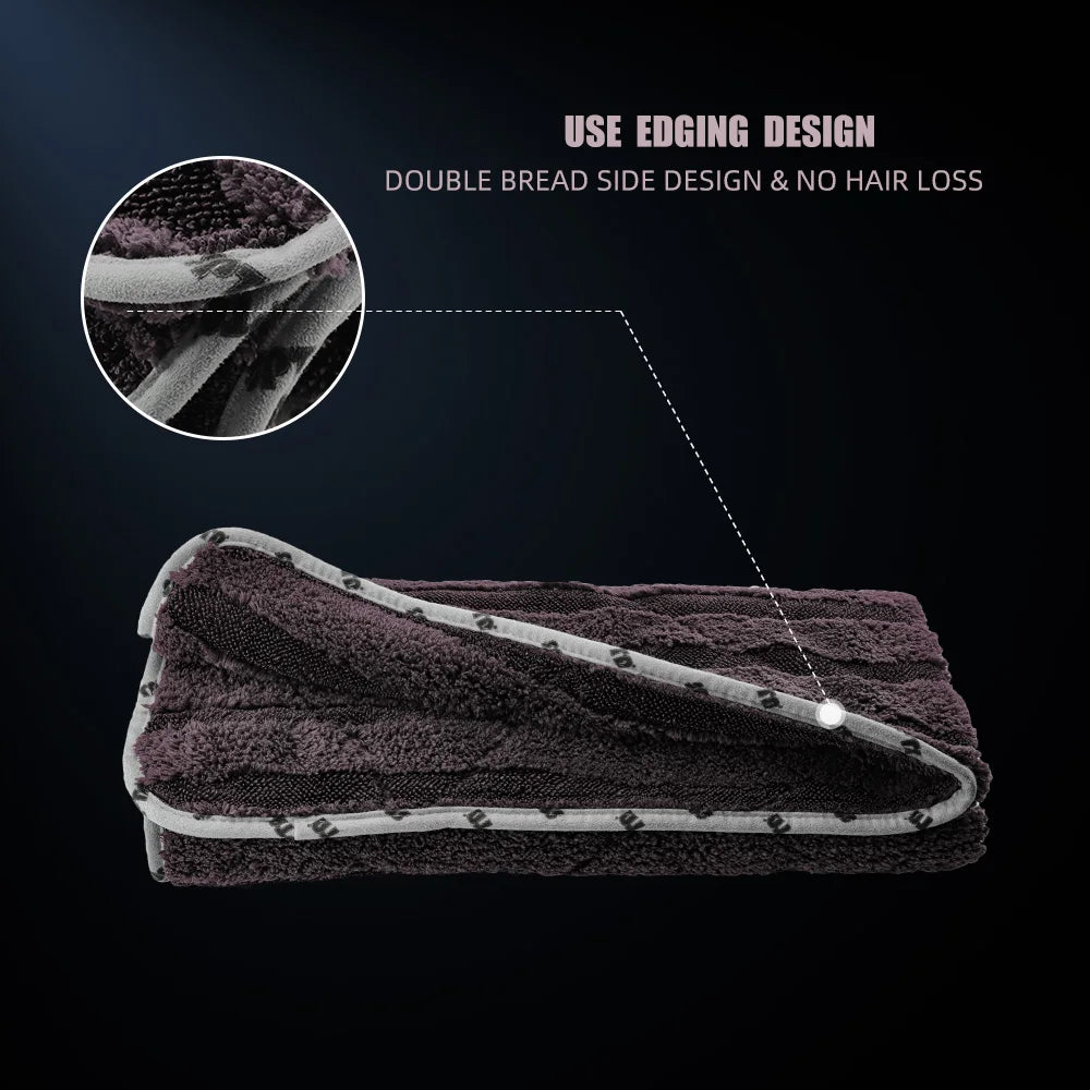 SPTA Gray Microfiber Car Drying Towel Super Absorbent 82*54 cm Auto Wash Cleaning Cloth 900GSM