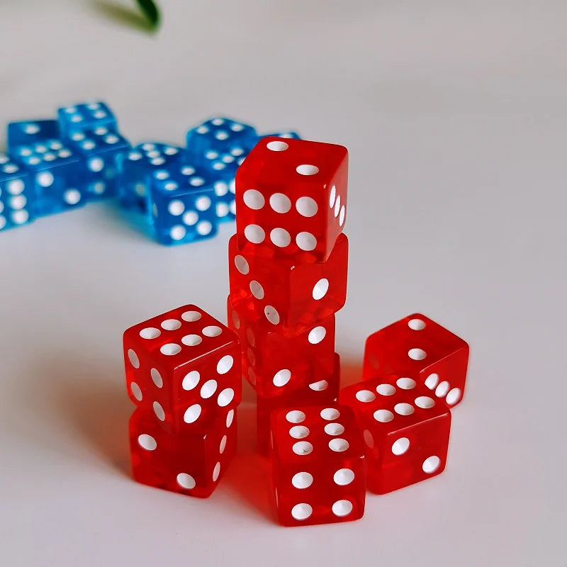 10Pcs Liquid Colored Square Dice 6 Sided D6 Dice Set 6 Faces 16mm Casino Game Dice With Square Edges Dice For Pub Board Game