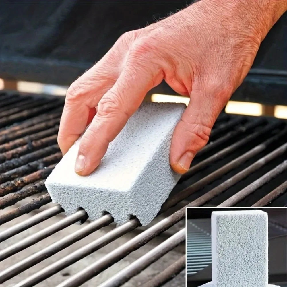 BBQ Grill Cleaning Brush Brick Block Barbecue Cleaning Stone Pumice Brick for Barbecue Rack Outdoor Kitchen BBQ Tools Convenient