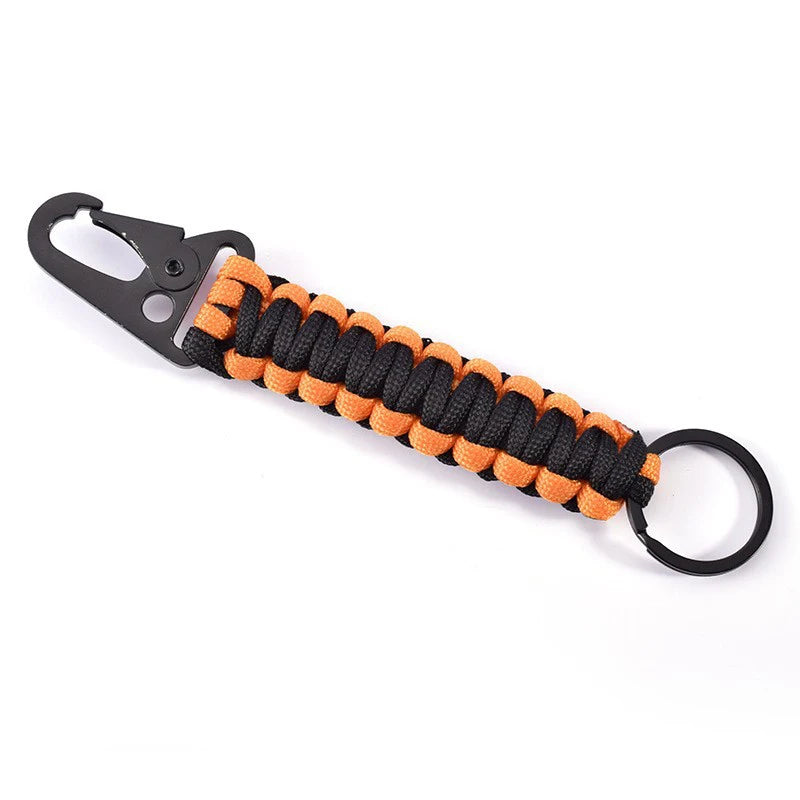 Outdoor Paracord Rope Keychain EDC Survival Kit Cord Lanyard Military Emergency Key Chain For Hiking Camping 5 Colors Wholesale