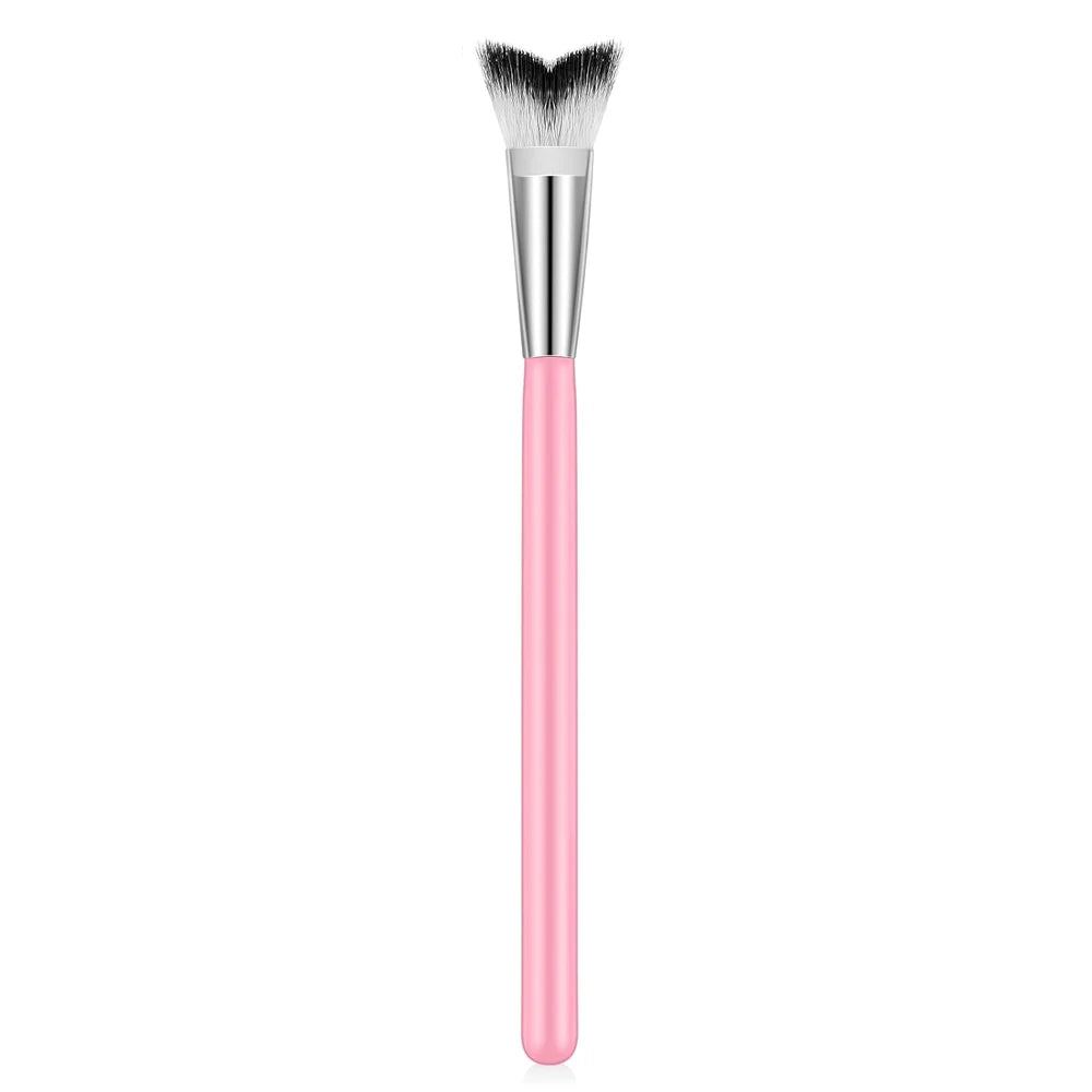 1 pcs Lash Shampoo Curved Brush For Eyelash Extension Cleansing,Soft Makeup Removal Bath Swoop Brush Tools