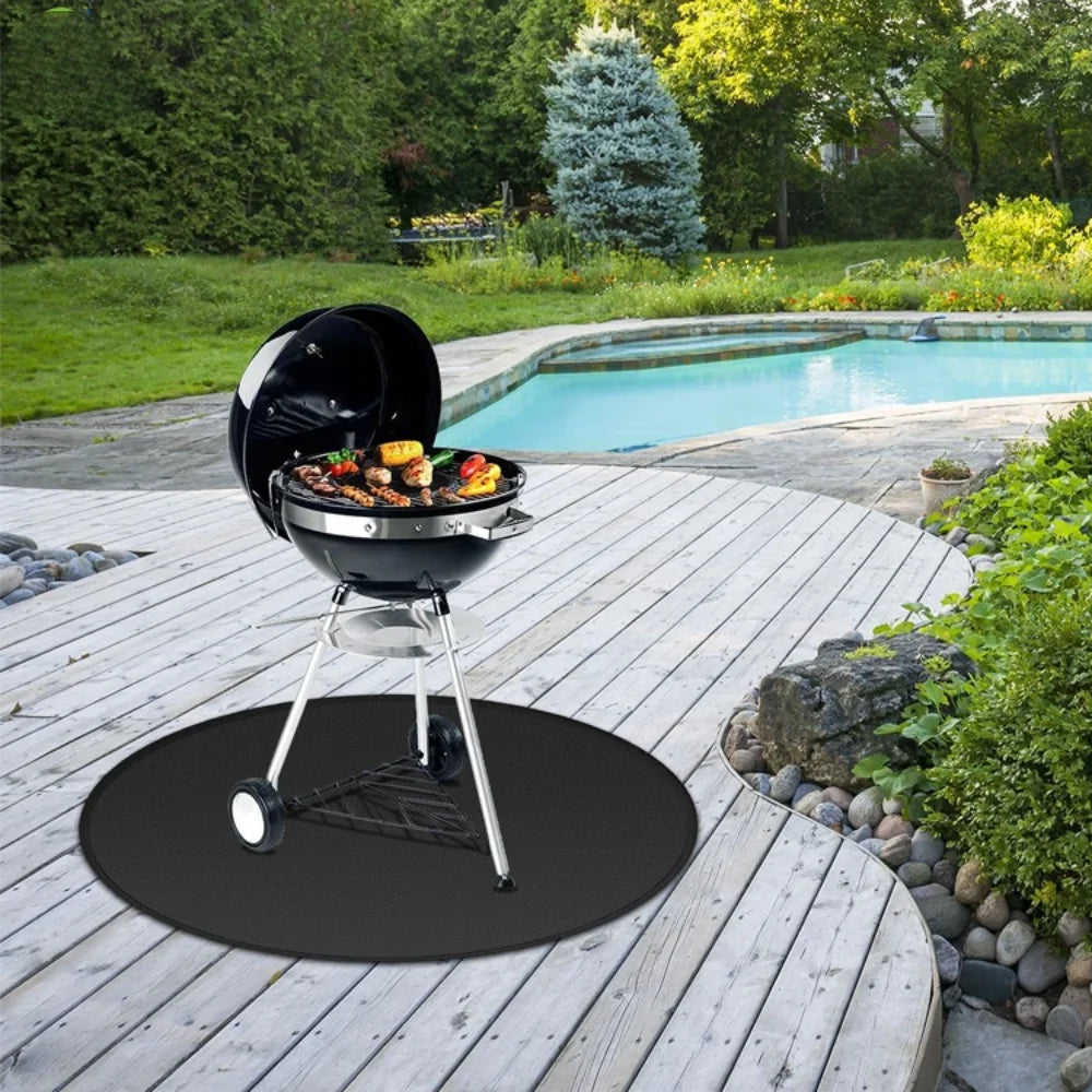 New Design Barbecue Heat Insulation Fireproof Mat Bbq Fire Pit Mat Silicone Fiberglass Heat Insulation Mat Bonfire Mat Fireplace
