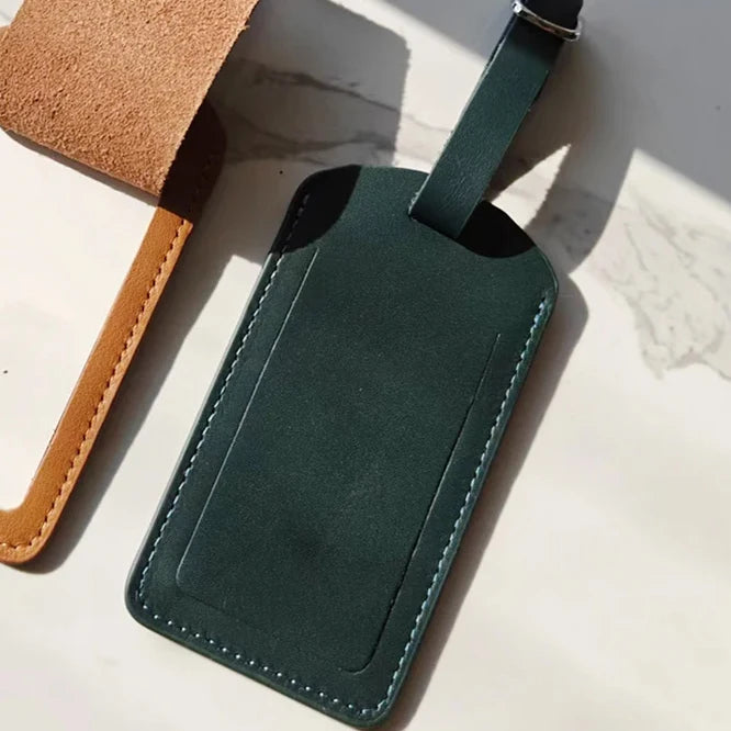 Customizable Name Leather Suitcase Tag Luxury Genuine Leahter Female Travel Accessories Persoanlized Letters Men Luggage Label