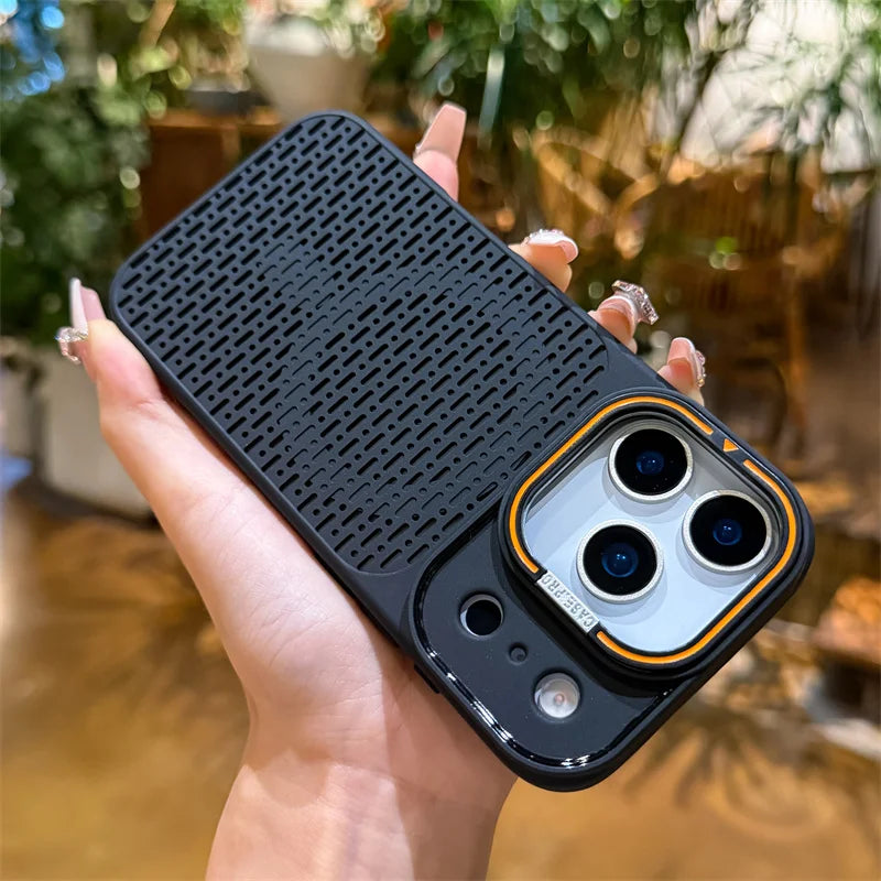 Cooling Mesh Camera Mount Case For iPhone 17 15 14 13 12 16 Pro Max Plus For Magsafe Charge Shockproof Heat Dissipation Cover