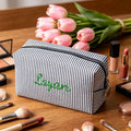 Customised Embroidery/Standard Style 2 Options, Striped Bubble Yarn Clutch, Makeup Bag, Back-to-School Season, Great Gift!