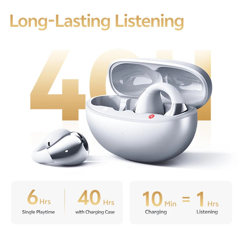 QCY Crossky C30S BH24QT33A Wireless Earphones Bluetooth 6.0 Ear Clip Earbuds Hi-Res LDAC Spatial Sound Dual Connection Headphone