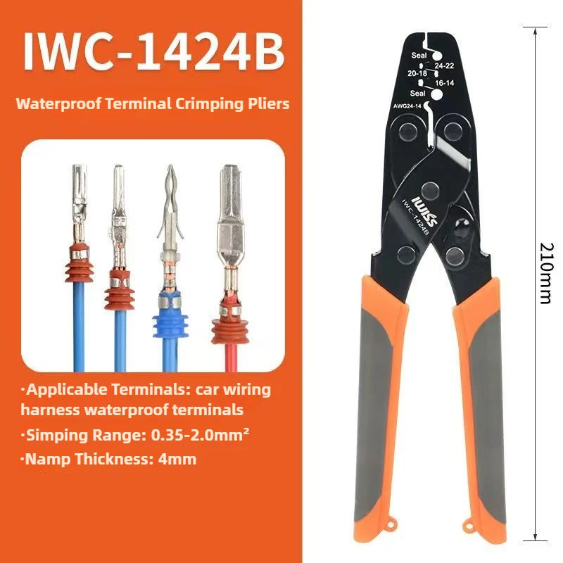 IWISS Non Insulated Open Barrel Terminal Crimp Tool Wire Crimper IWS-1424B IWC-1424A IWC-1424B Orange