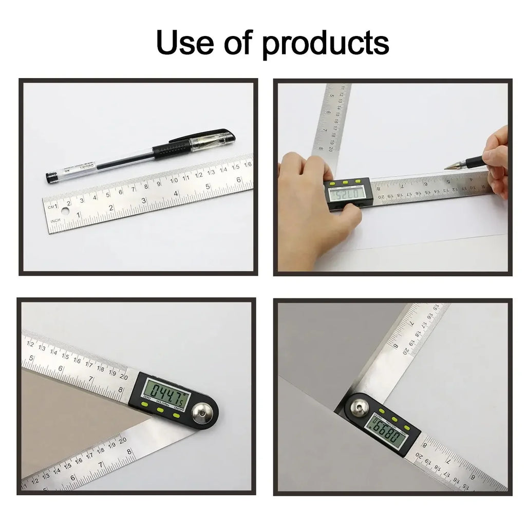 20Inches/500mm Digital Angle Ruler and Stainless Steel Digital Angle Finder Precision Angle Measuring Tool