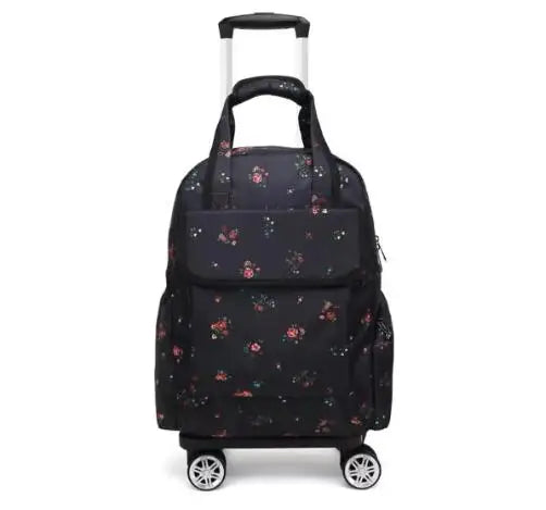 Women Carry On Rolling Duffel Bag with wheels Women travel trolley bag wheeled Backpack bag Travel Luggage Suitcase Baggage Bag