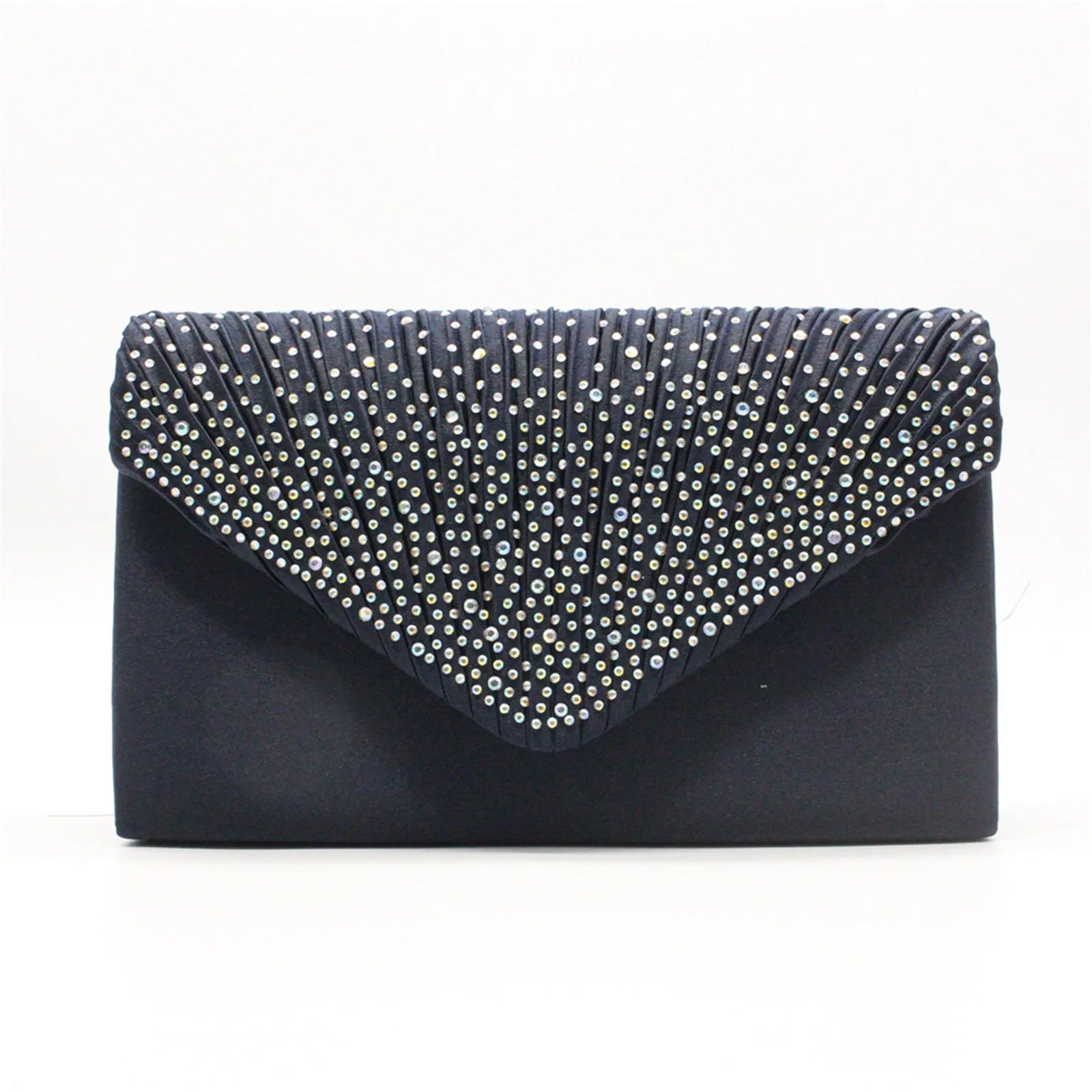 Women'S Fashion Elegant Clutches Trend Satin Rhinestone Shoulder Bag With Thin Chain Party Banquet Dress Matching Evening Bags