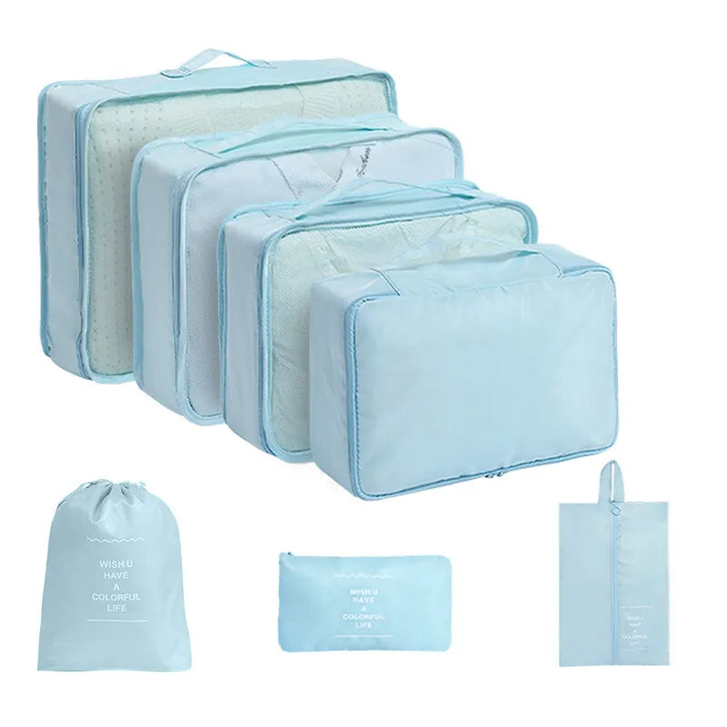 7/8/9/10/11 Pcs Set Travel Organizer Storage Bags Suitcase Packing Cubes Set Cases Portable Luggage Clothes Shoe Tidy Pouch
