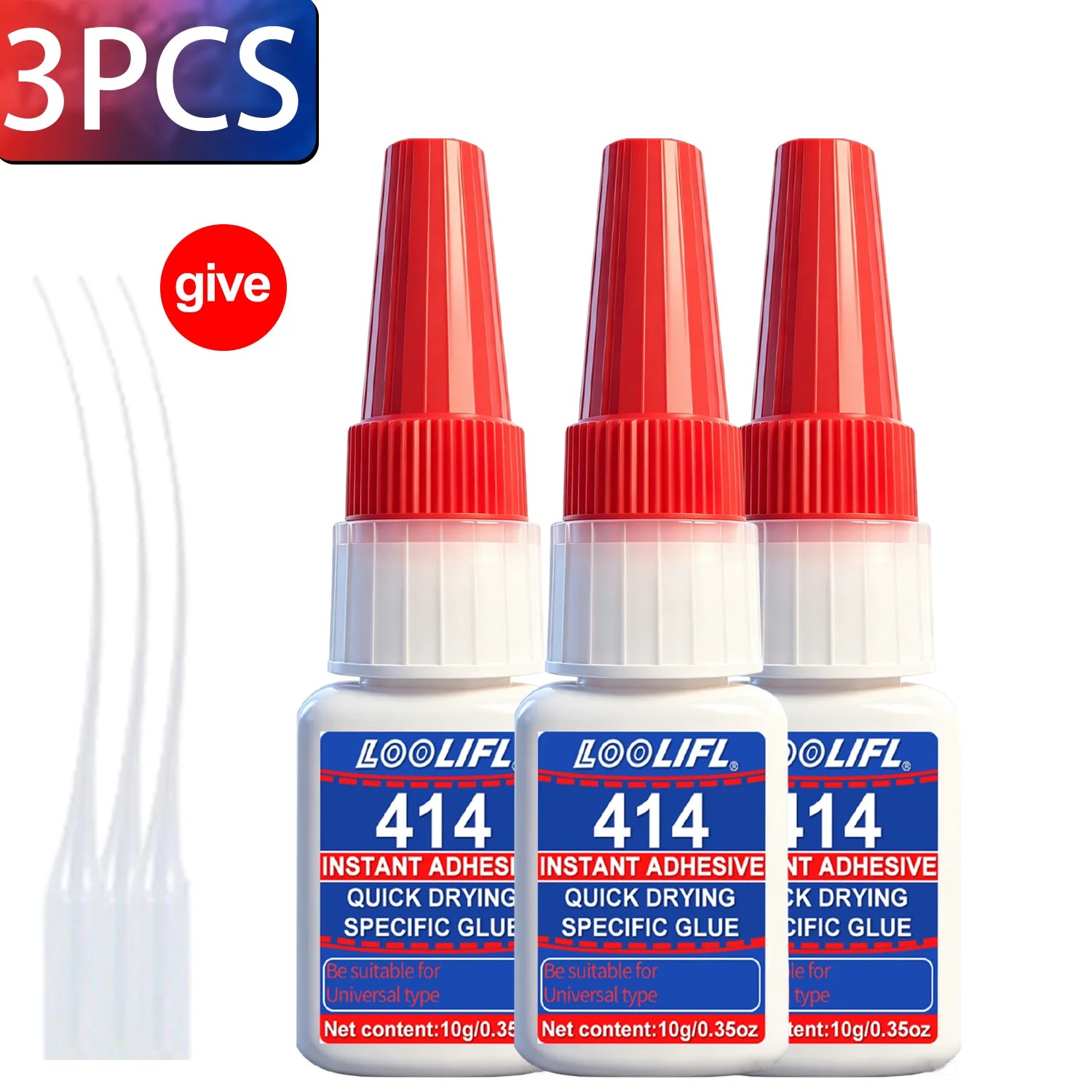 LOOLIFL super cyanoacrylate glue Fast Drying Strong Bonding All Purpose Adhesives for Ceramic Glass Metal Wood DIY Repairs tool