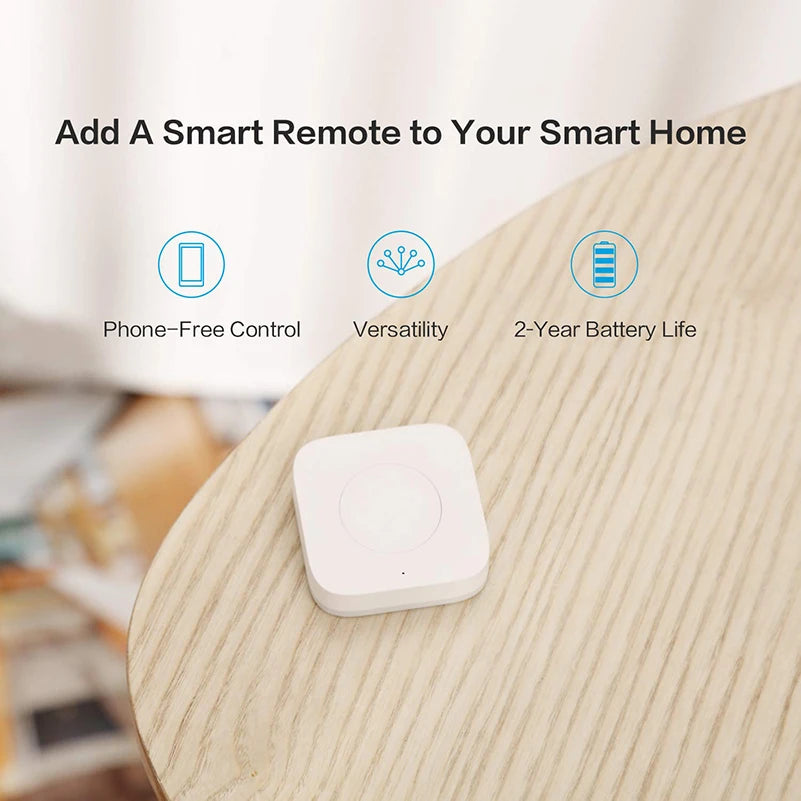 Aqara Wireless Mini Switch Zigbee Connection Versatile 3-way Control Button for Smart Home Devices Compatible For Mi Home APP