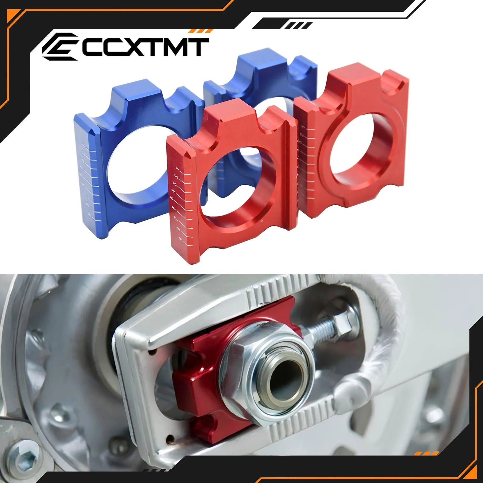 Motorcycle CNC Aluminum Rear Chain Adjuster Axle Block For Honda CR125R CR250R CRF250R CRF250X CRF450R CRF450X CR CRF 250R 250X