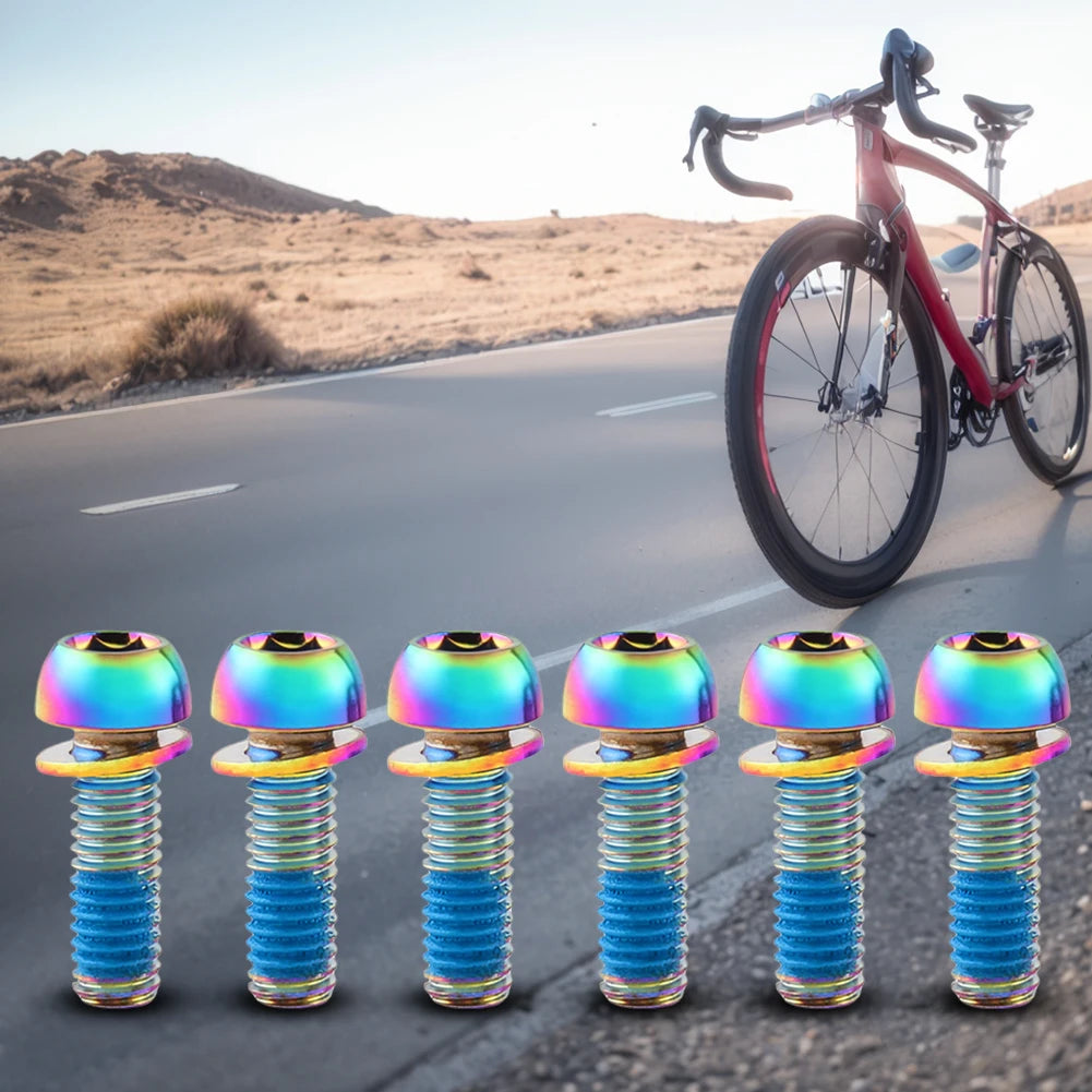 6Pcs M6x17mm Bike Crank Caliper Handlebar Stem Fixing Screws MTB Road Bike Brake Caliper Screws Bicycles Riding Accessories