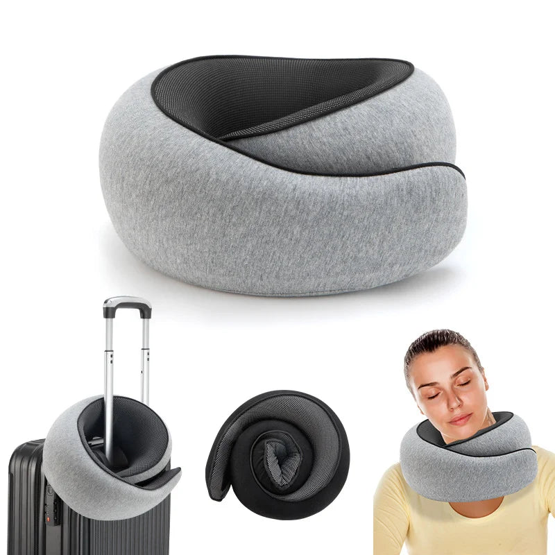 U-shaped Portable Pillow Memory Foam Snail Pillow Soft Noon Break Sleep Pillows Travel Neck Support Travel Neck Pillow