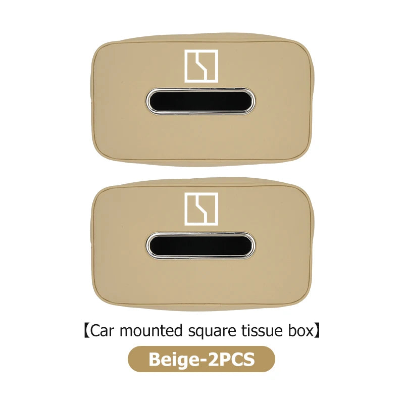 Car Leather Tissue Box Seat Back Armrest Hanging Storage Bag For Zeekr 001 EV 2021-2023 009 X 2021 2022 2023 Krypton