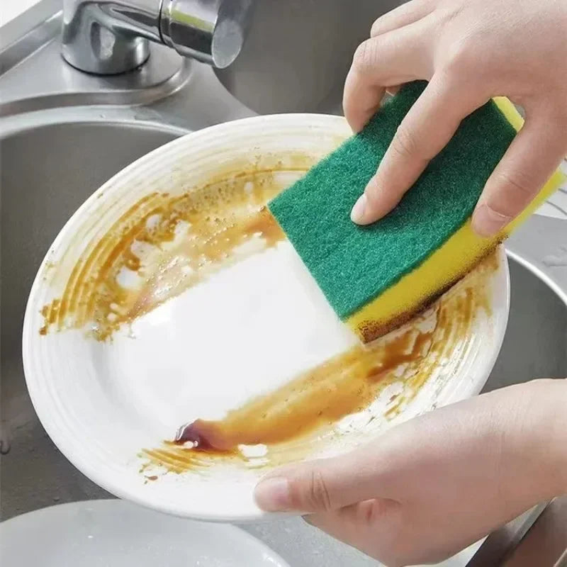 2/50pcs Scouring Pad Double Sided Scrub Bowl Pot Cleaning Sponge Dish Washing Kitchen Tools Home Clean Supplies