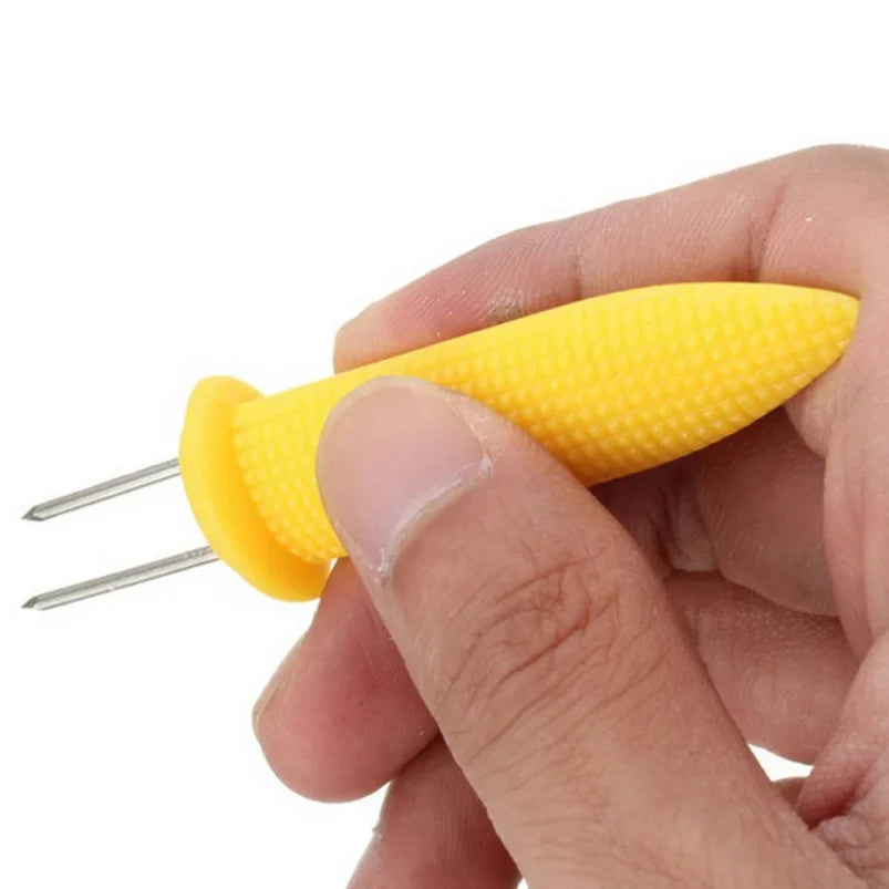 1/10pcs Fork Corn Skewer Stainless Steel Corn Holders Corn On The Cob Skewers Fruit Forks Outdoor Camping Cooking Barbecue Tool