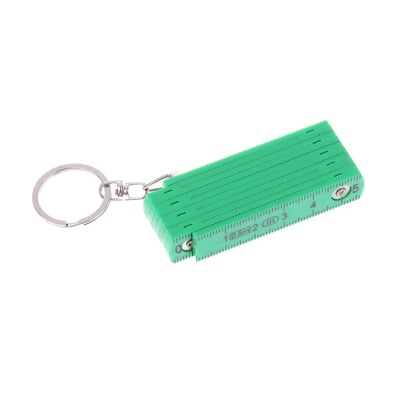 1Pc  For Travel Woodworking Bricklaying Home 0.5 Meter 10 Fold Keychain DIY Plastic High Precision Folding Ruler Can Be Stored