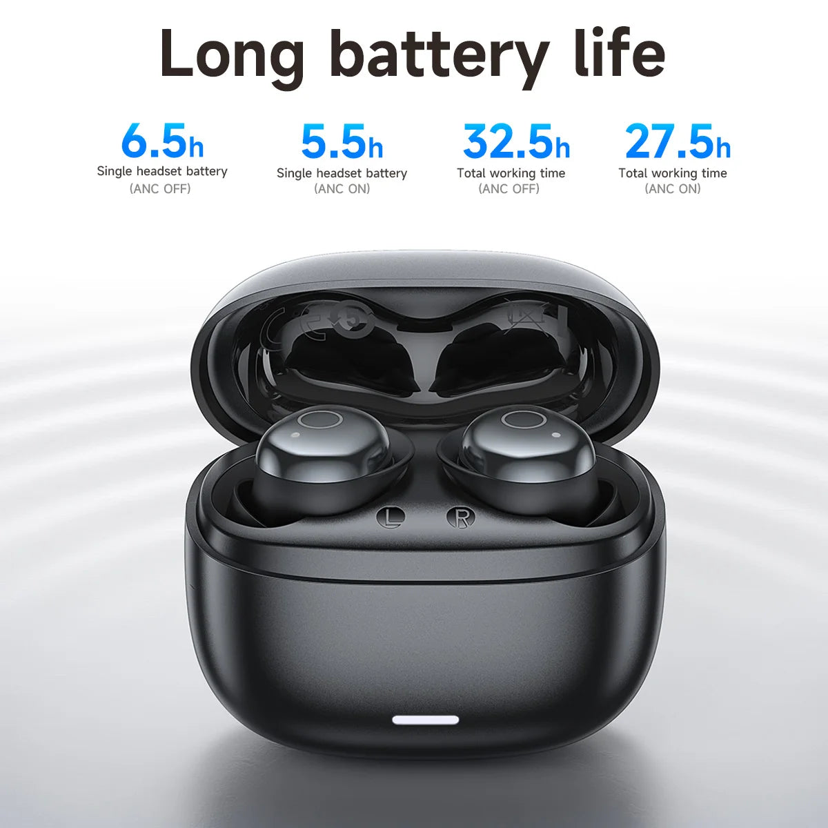 HOCO EQ37 ANC Noise Reductio Sleep Earphones AI Translation Headsets Bluetooth 6.0 Headphones HIifi Earbuds With APP Function