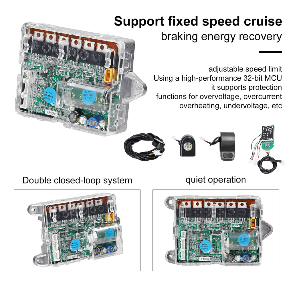 Electric Scooter Motherboard Controller Suite Power Supply BT Digital Display with Accelerator Front and Rear Light for M365/PRO