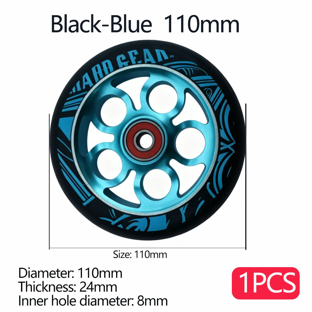 100/110/120mm Extreme Scooter Wheel, Aluminum Alloy Hub Impact Wear Resistant, Freestyle Racing Replacement Accessory