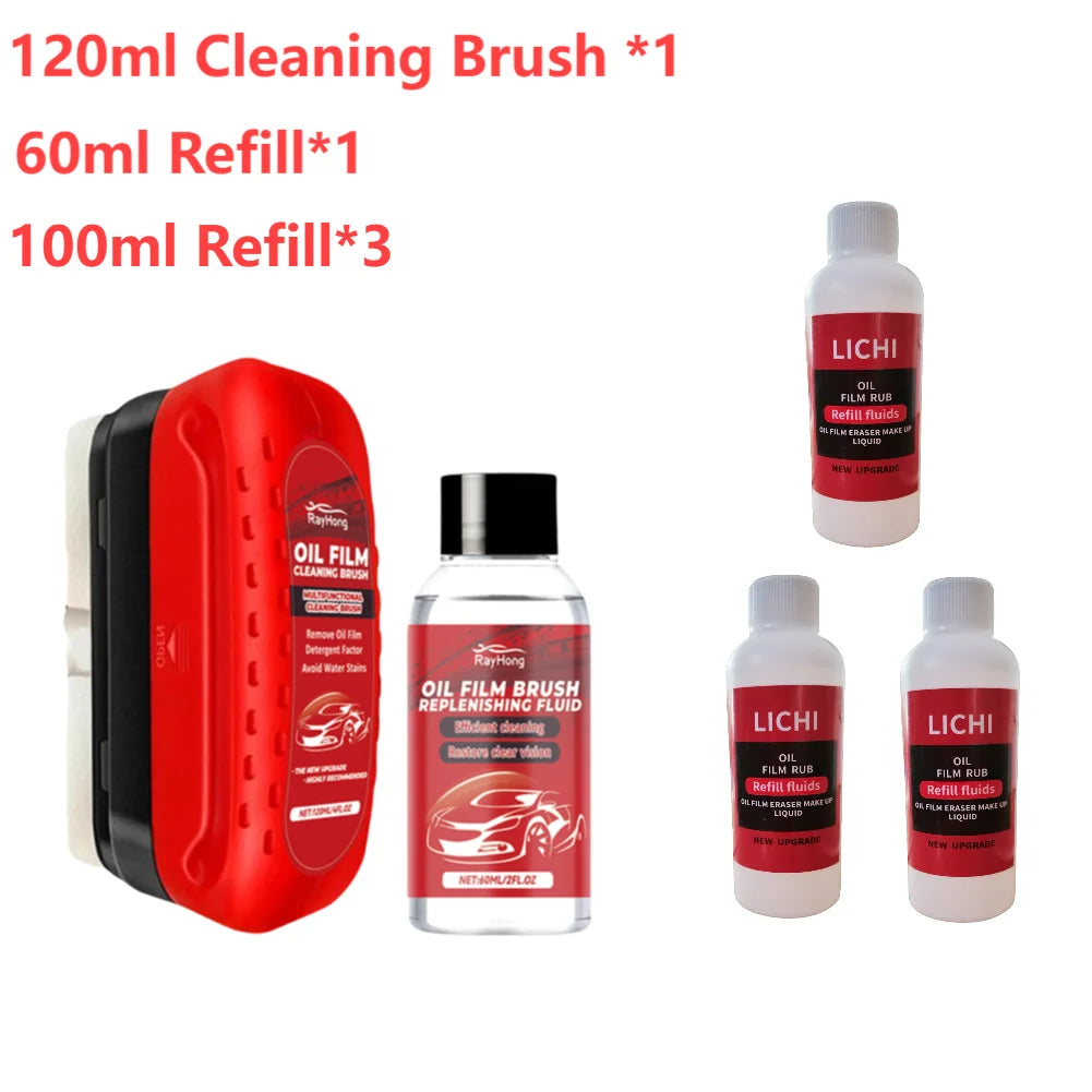 Car Glass Oil Film Remover Windshield Oil Film Cleaner Glass Sponge Cleaning Brush Glass Polishing Agent Car Maintenance Tools