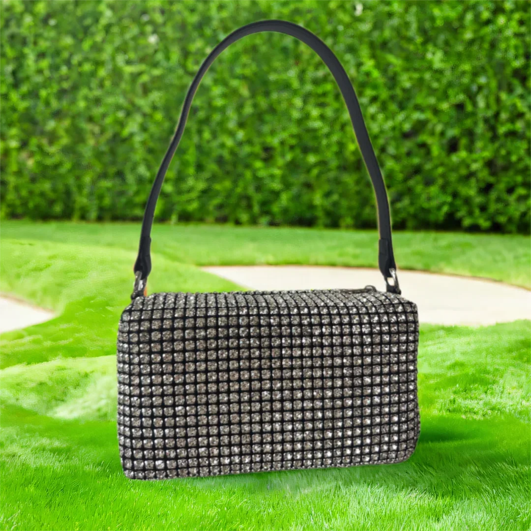 2026 Luxury Rhinestone Pearl Evening Bag for Women | Sparkly Stage Performance Purse | Elegant Dinner Party Clutch Crossbody Bag
