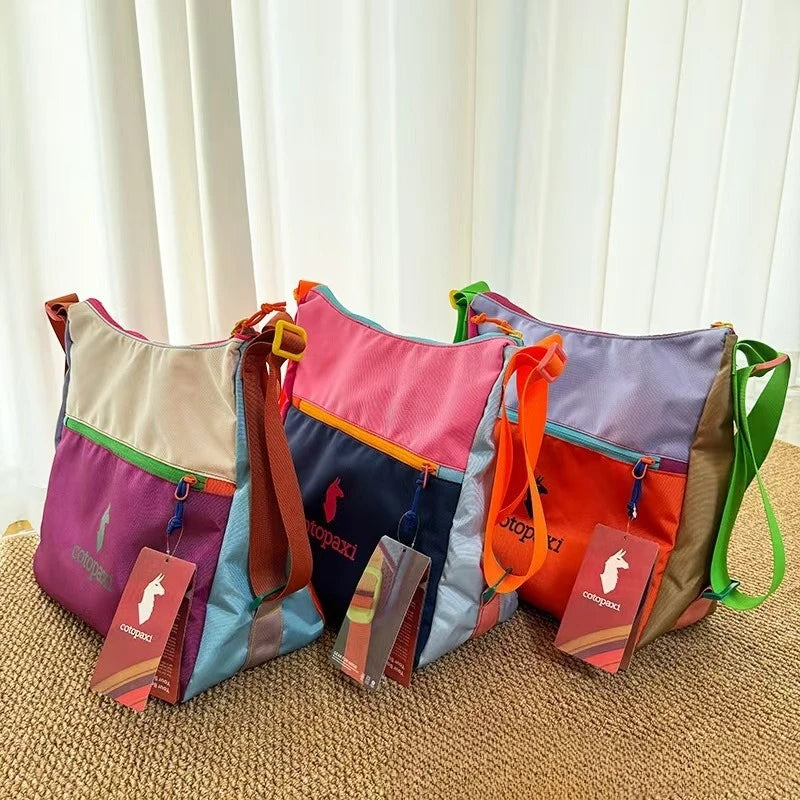 16LNew waterproof crossbody bag, unisex outdoor color-block crossbody bag